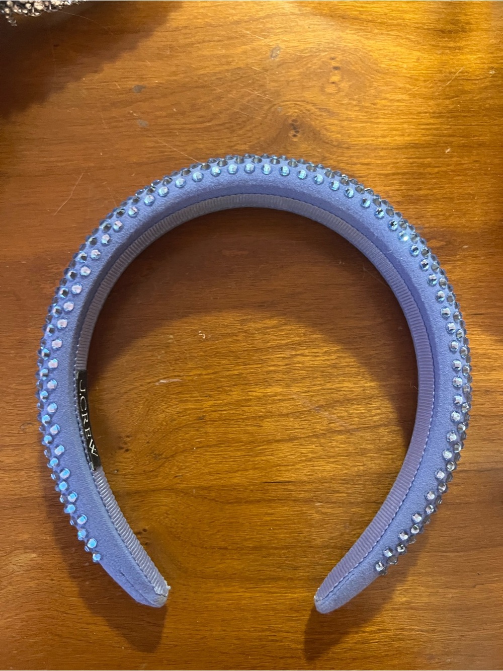 J.Crew Rhinestone Padded Headband, Blue girly maximalist princess